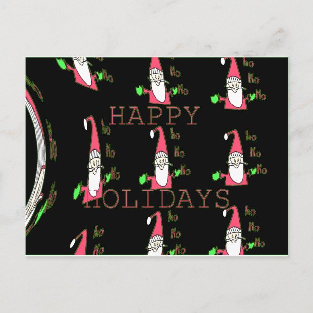 Jolly Mouse Santa: A Roligt Helgdag Illustration. Helg Vykort (Framsida)