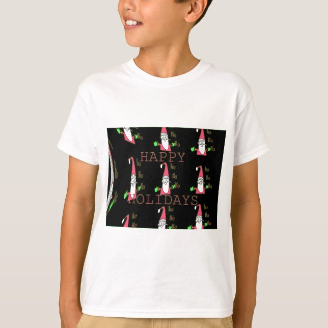 Jolly Mouse Santa: A Roligt Helgdag Illustration. T-shirt (Framsida)