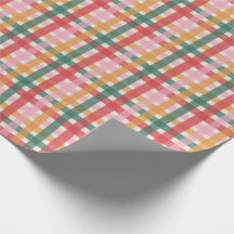 Jolly Multicolor Gingham Gift Wrapping Papper
