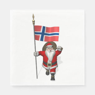 Jolly Nisse Visiting Norge Pappersservett