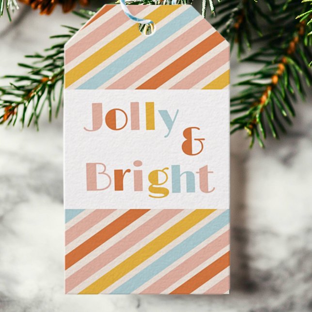 Jolly och Bright Rand till och från jul Presentetikett (Skapare uppladdad)