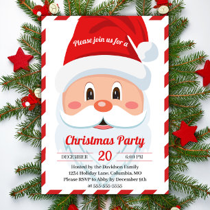 Jolly och Cute jultomten Party Helgdag Inbjudningar