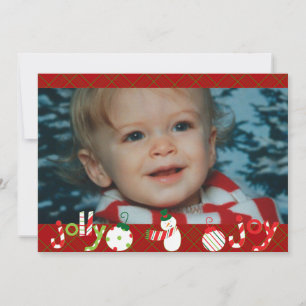 Jolly och Joy Customized Helgdag Photo Card Julkort