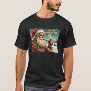 Jolly Ol Saint Nicotine Santa med tobaksrök T Shirt
