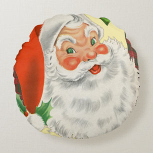 Jolly Old Fashioned Vintage Jultomten jul Rund Kudde