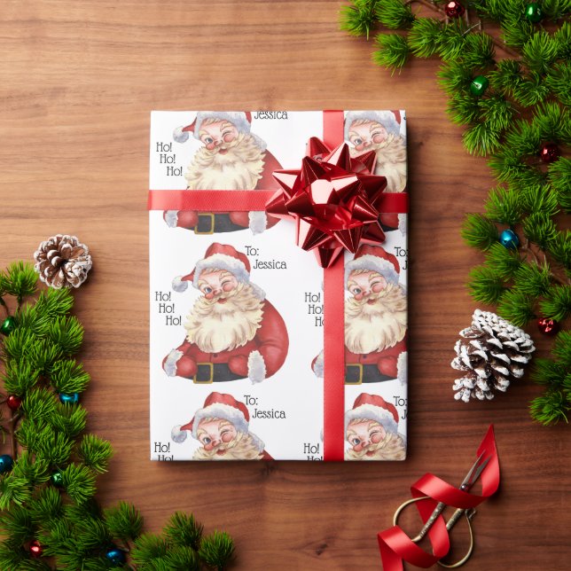 Jolly Old Jultomten Personlig Wrapping Papper Presentpapper (Julgåva)