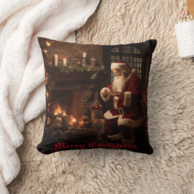 Jolly Old Saint Nick Kudde (Filt)