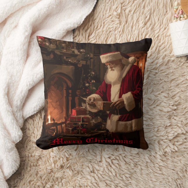 Jolly Old Saint Nick Kudde (Filt)