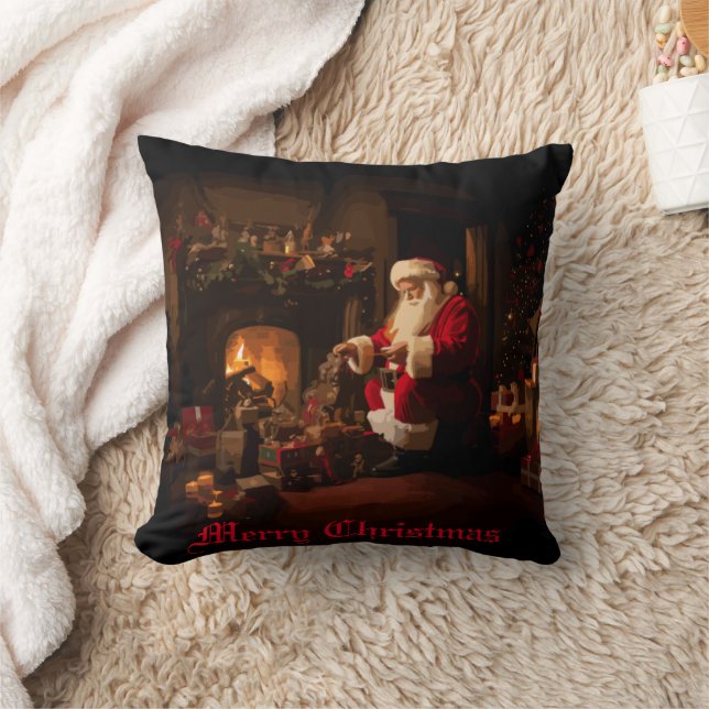 Jolly Old Saint Nick Kudde (Filt)
