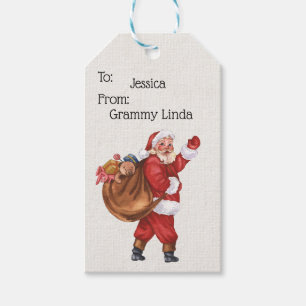 Jolly Old St. Nick Wave Personlig Gift Märkres Presentetikett