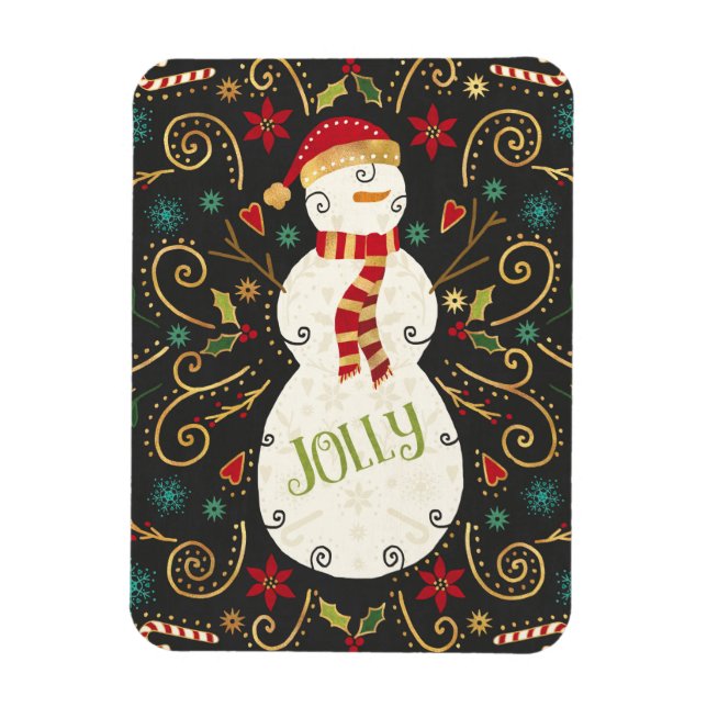 Jolly Otomi Helgdag Snögubbe Magnet (Vertikal)