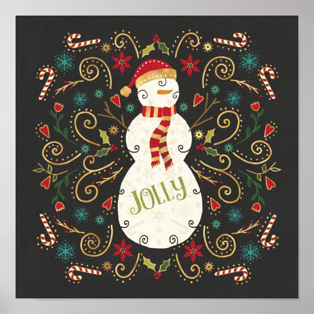 Jolly Otomi Helgdag Snögubbe Poster (Framsidan)