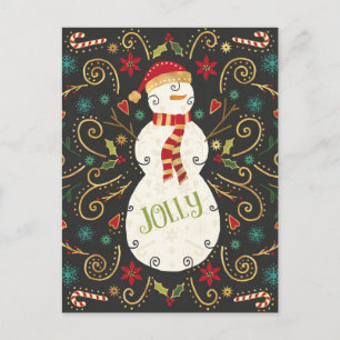 Jolly Otomi Helgdag Snögubbe Vykort