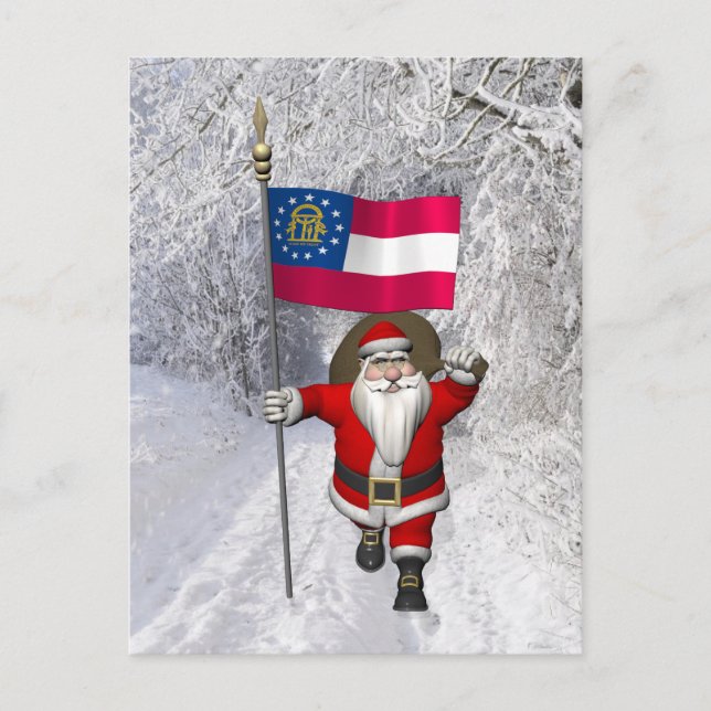 Jolly Pappa jul med Georgiens inträde Helg Vykort (Framsida)