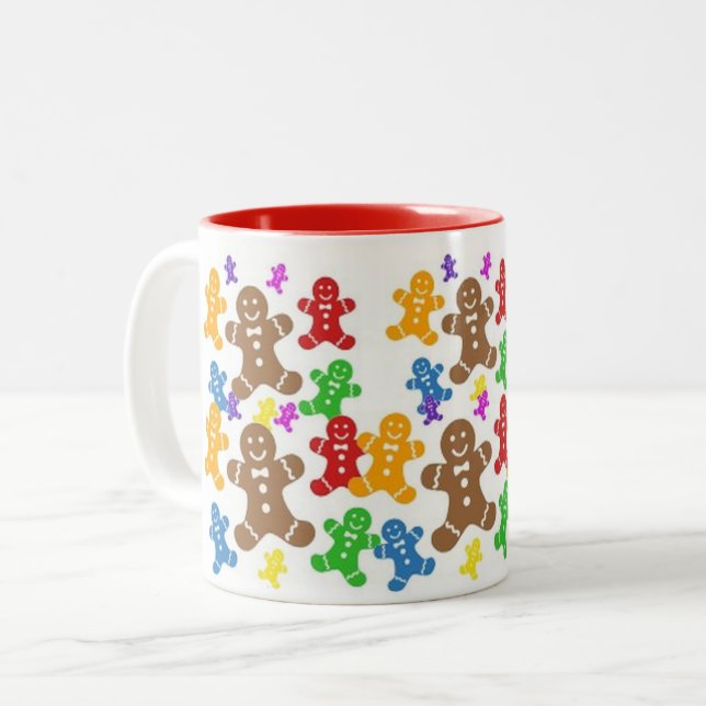 Jolly pepparkaksgubbekaffemugg Två-Tonad mugg (Framsida vänster)