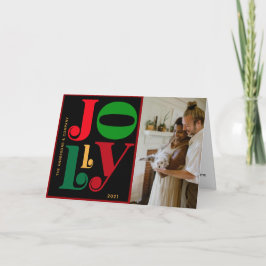 JOLLY Photo Helgdag för modern typografi Helgkort