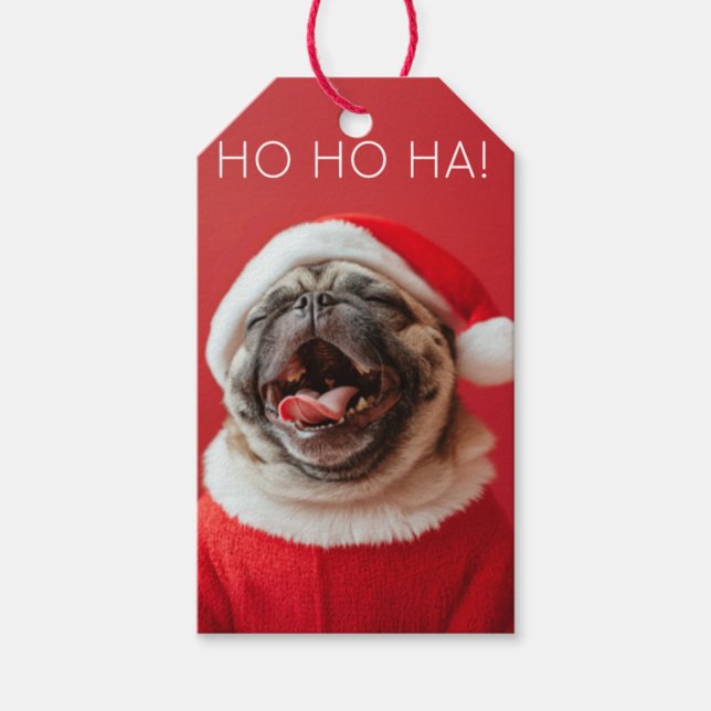 Jolly Pug Gift Märkre Presentetikett (Framsidan)
