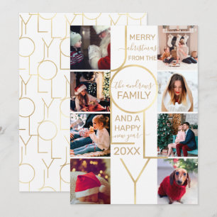 Jolly Quote Guld White Typography Photo jul Julkort
