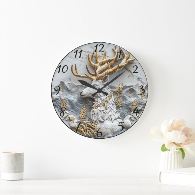 Jolly Reindeer Jul Roligt Stor Klocka (Hem)
