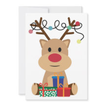 Jolly Reindeer Puppy Helgdag Card