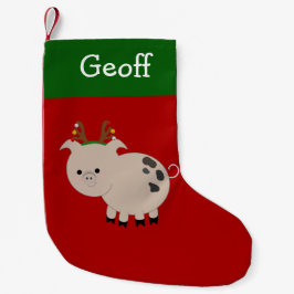 Jolly Reindeer spottade Pet Gris Stocking Liten Julstrumpa