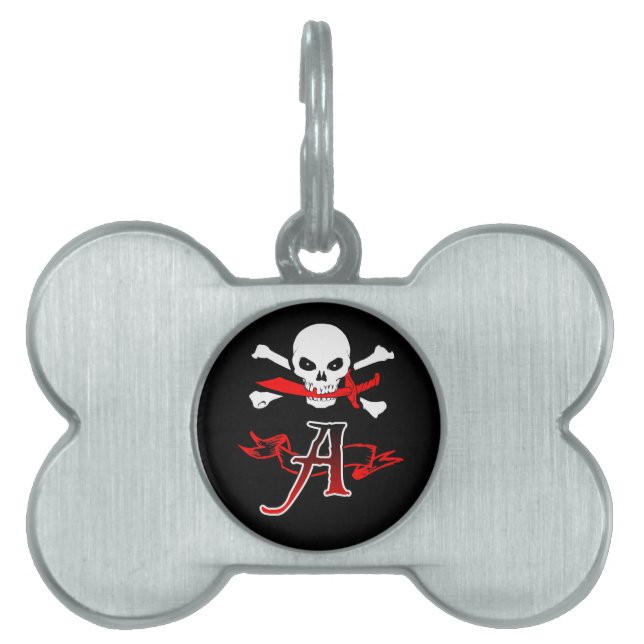 Jolly Roger A Monograminitial ID-bricka Husdjur (Framsidan)