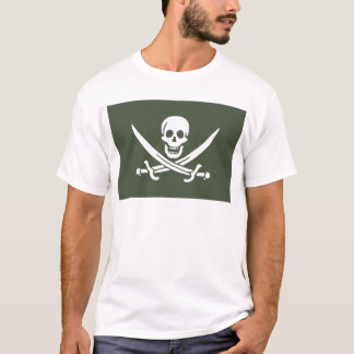 Jolly Roger av Calico Jack Rackham (Grönt) Tee Shirt