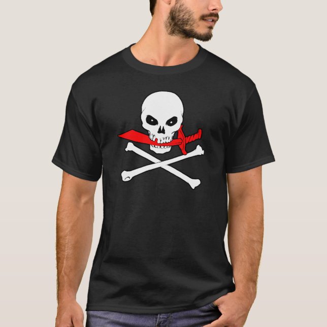 Jolly Roger(Cutlass)Mörk T-Shirt (Framsida)