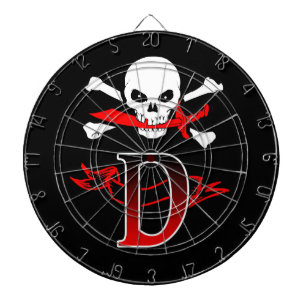 Jolly Roger D Monogram Initial Darttavla