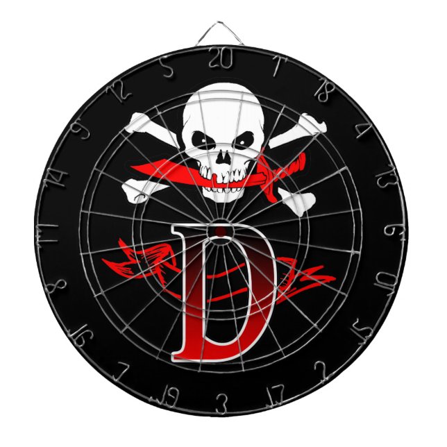 Jolly Roger D Monogram Initial Darttavla (Framsidan)