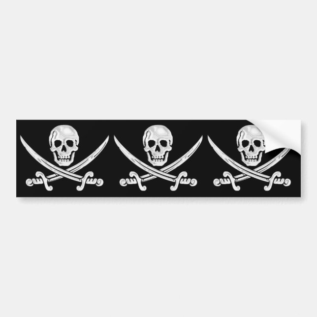 Jolly Roger Dödskalle Bildekal (Framsidan)