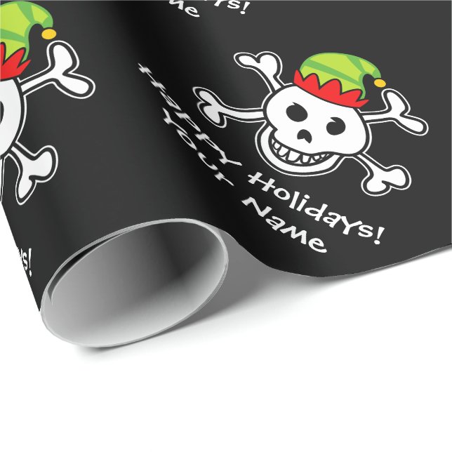 Jolly Roger elf-skallen rolig jul-Helgdag Presentpapper (Rullad Hörn)