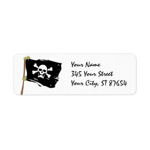 Jolly Roger etikett Returadress Etikett