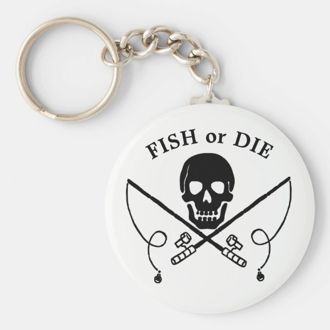 Jolly Roger Fisherman Pirat Keychain Nyckelring (Framsidan)