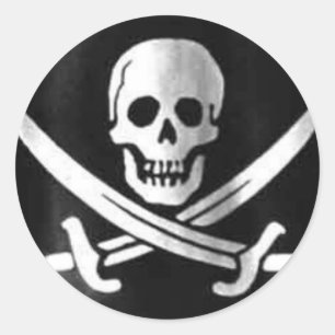 Jolly Roger flagga Runt Klistermärke