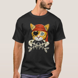 Jolly Roger Flagga Skull och Crossbone - Funny Kat T Shirt