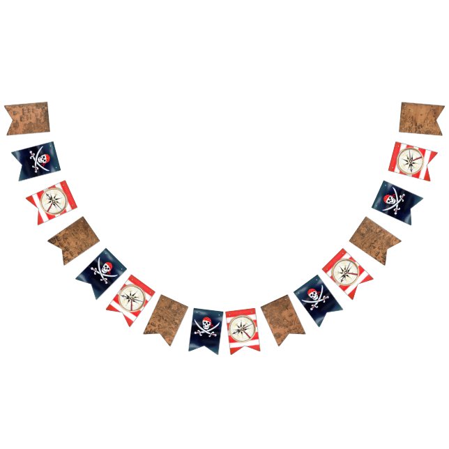 Jolly Roger Födelsedagsfest Pirat Vimplar (Alla)