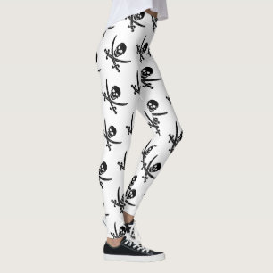 Jolly roger för piratskalle mönster leggings