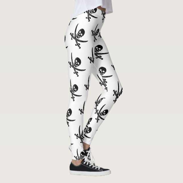 Jolly roger för piratskalle mönster leggings (Höger)