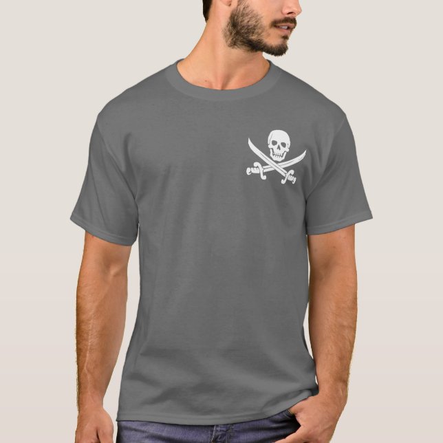 Jolly Roger för svärdpirat T-tröja Tee Shirt (Framsida)