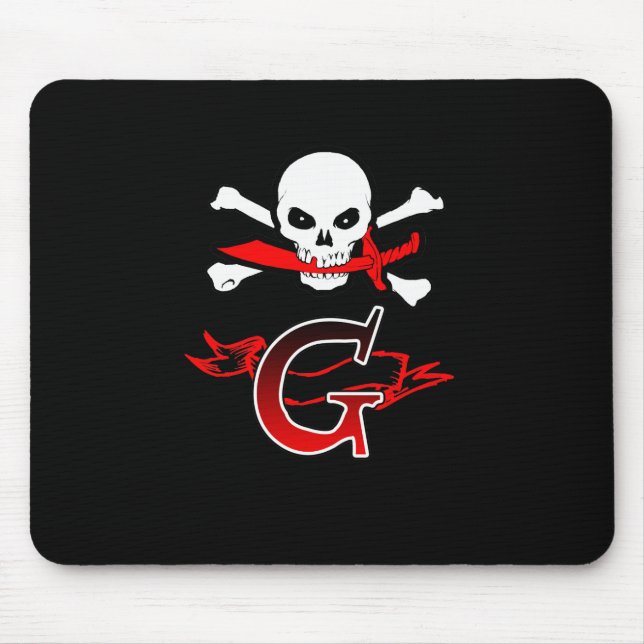 Jolly Roger G Monogram Initial Musmatta (Framsidan)