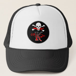 Jolly Roger K Monogram Initial Keps