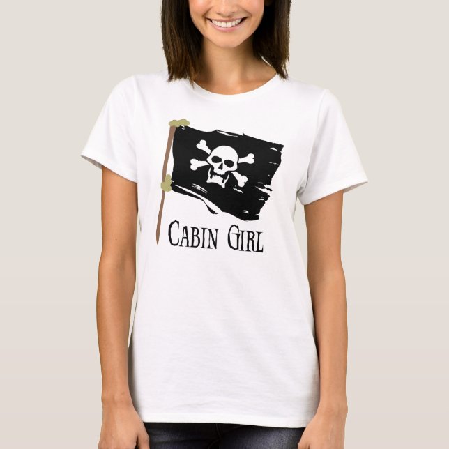 Jolly Roger kabinflicka Tee Shirt (Framsida)