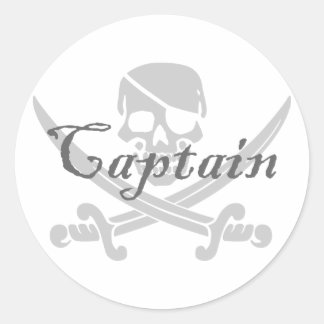 Jolly Roger Kapten Runt Klistermärke