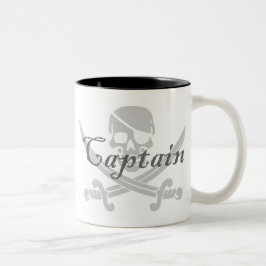 Jolly Roger kapten Två-Tonad Mugg