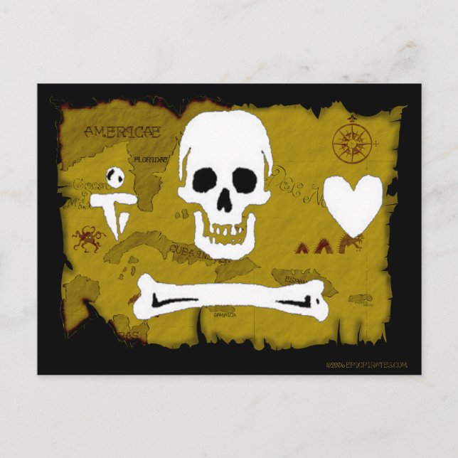 Jolly Roger Karta #2 Vykort (Framsida)