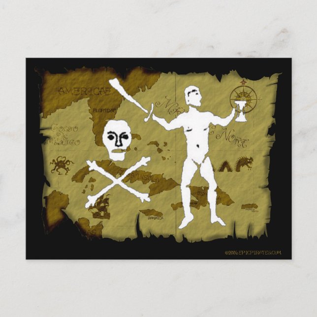 Jolly Roger Karta # 5 Vykort (Framsida)