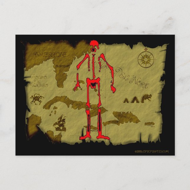 Jolly Roger Karta #6 Vykort (Framsida)