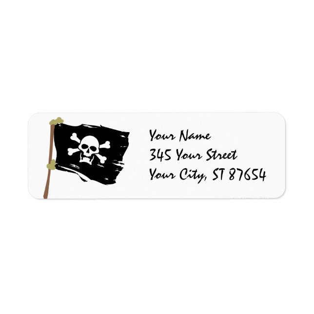 Jolly Roger Label Returadress Etikett (Framsidan)