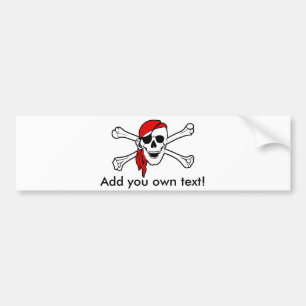 Jolly roger med den röda bandanaen bildekal